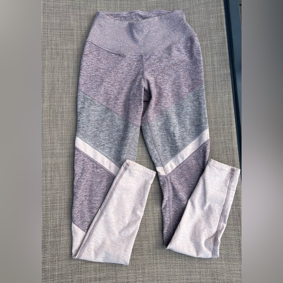 ALO YOGA Sheila Alosoft high waist colorblock leggings Smoky Quartz Gray XS - Picture 10 of 14